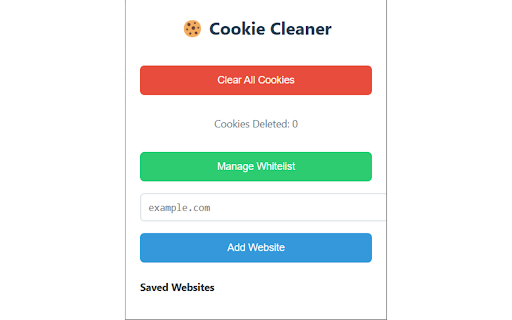 Cookie Cleaner :: Clean cookies while preserving whitelisted sites
