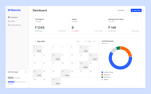 Kharcha :: Track your Swiggy food delivery spending. No sign-up. No servers. Your data stays in your browser.