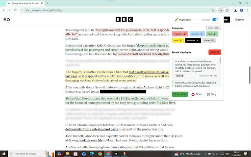 Highlighter Plus Copier Pro :: Highlight and categorize text on web pages