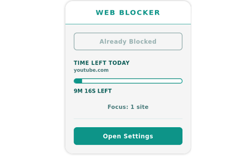 Web Blocker & Timer :: The simplest Web Blocker & Timer. Daily time limits, schedules, and block screens.