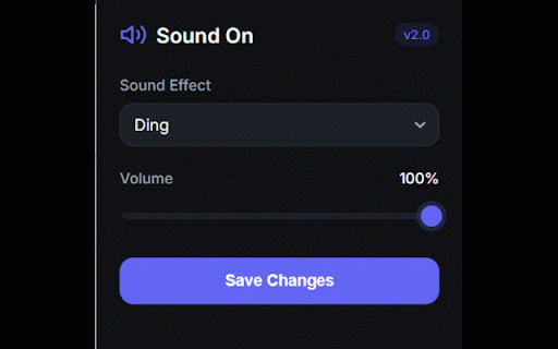 Sound On :: Sound On is a simple extension that plays a sound when you open a new page or tab in the browser.