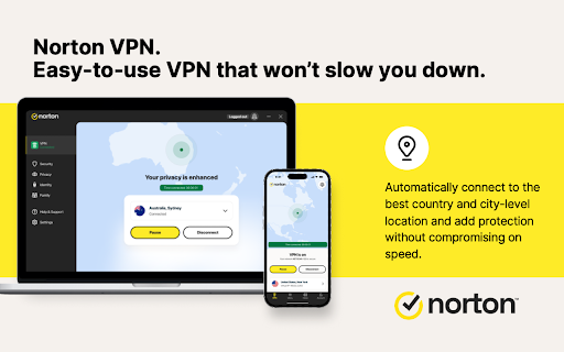 Norton VPN - Fast & Secure :: Norton VPN browser extension lets you control your VPN status and connected location, plus turn Ad Blocker on/off.