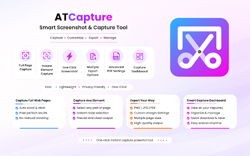 ATCapture · Web Element Capture :: Capture any webpage element in one click—images, sections, tables, or UI components. No full-page screenshots needed.