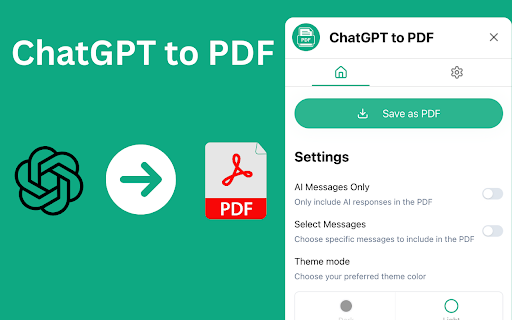 ChatGPT to PDF :: Use ChatGPT to PDF to save chats as PDF, print conversations, and export ChatGPT chats instantly.