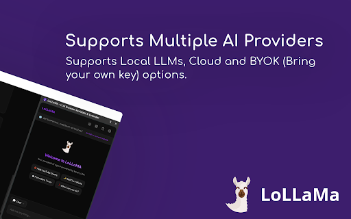 LoLLaMA - Open Source AI Browser Assistant :: Open-source personal AI browser assistant. Chat with local or cloud LLMs, modify websites, and create widgets. Privacy-first.