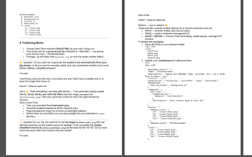 DocDownloader :: One-click export of any webpage or chat to a clean Word document (.doc).