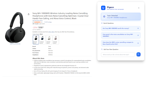 Pigeon :: Make smarter choices with real user discussions and insights.