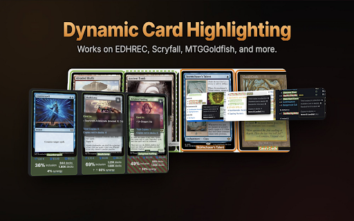 MTG Collection Lens :: Highlights occurrences of cards from your collection on EDHREC, Scryfall, MTGGoldfish, MTGDecks, and MTGTop8.