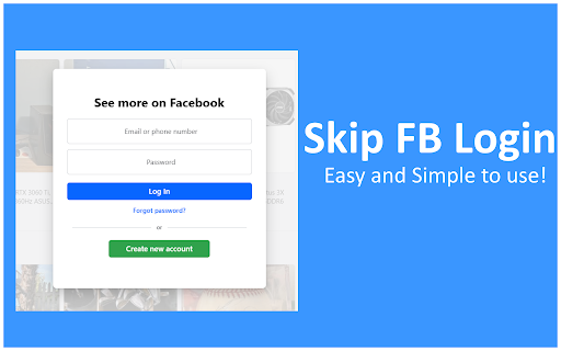 FB Login Popup Remover :: Simple tool to skip facebook Login screen!
Early release! works best for viewing profiles. Browsing Marketplace may break as…
