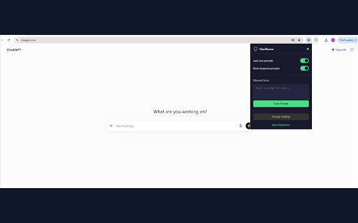 Clarifence — AI Prompt Security Scanner :: Scan your AI prompts for PII leaks and prompt injection attacks before sending. Works across major AI chat platforms.