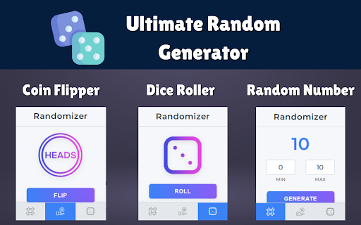 Ultimate Random Generator: Number, Coin & Dice Tools :: Quick & easy random number generator, coin flip tool & dice roller for games, decisions & statistics.