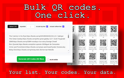Bulk QR Code Generator :: Welcome to Bulk QR Code Generator - app that helps generate qr codes in bulk saving each QR png file.