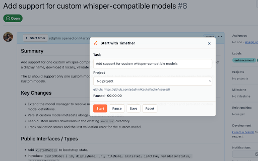 Timether :: Track time from GitHub, Jira, Linear, Trello, and Notion with Timether.