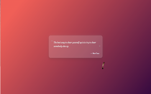 Floating Feather Quote Writer :: A beautiful feather animation that writes inspirational quotes when you open a new tab