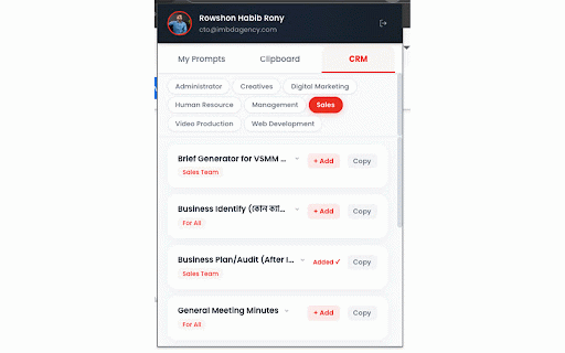 Prompt Vault :: Your ultimate prompt manager. Sync CRM prompts, save custom templates, track clipboard history, and auto-fill inputs instantly.