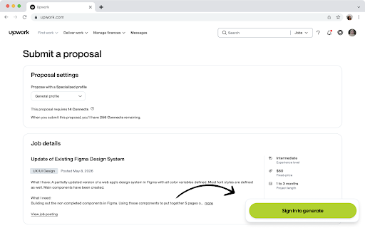 Proposal Lift :: Draft proposals on Upwork job pages using your app personas and templates. You always submit manually.