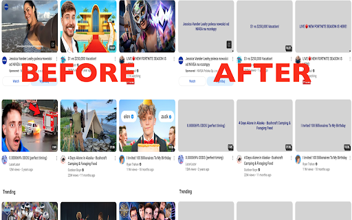 Clear Youtube Thumbnails :: Replacing youtube thumbnails with clear background images and titles