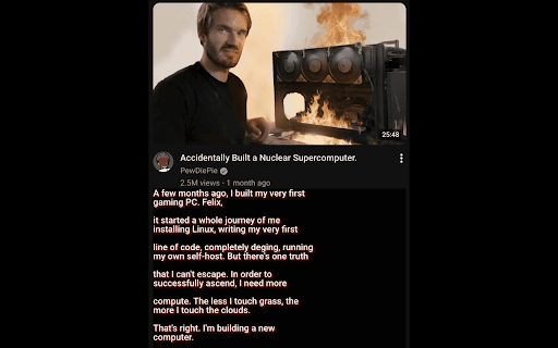 PreviewTube :: Preview YouTube video transcripts before entering the video