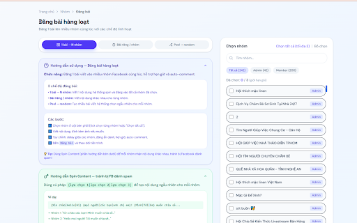 Auto Post to Multiple Facebook Groups :: Auto post to multiple Facebook groups — bulk posting + scheduling tool from dangbaitudong.vn