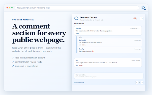 CommentThe.net :: The comment section for the whole web.