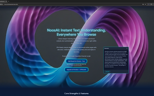 Noos.AI :: Get 10 FREE daily AI actions! Summarize, explain, search, translate, and analyze any text. Your all-in-one AI browser copilot.