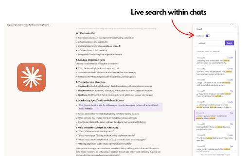 Claude Chat Search & Assistant :: Search within Claude chat conversations, check grammar, and refine prompts with AI assistance