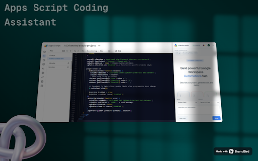 DriveWind Studio - Build Google Workspace Automations with AI :: AI-powered Google Workspace assistant for building automations, tools or complex workflows in Apps Script and Sheets.