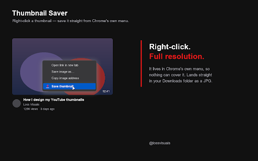 YouTube Thumbnail Saver :: Right-click any YouTube thumbnail to save it in full resolution.