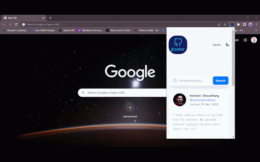 GitSeeker :: GitSeeker aims to provide a convenient way for users to fetch and view GitHub user information directly from their browser.