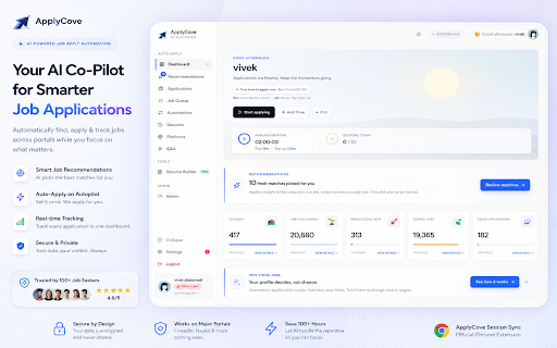 ApplyCove Session Sync :: Connect your Naukri or LinkedIn account to ApplyCove without sharing your password. One-click session sync.