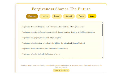 Forgiveness Shapes the Future :: A collection of quotes on forgiveness, reminding you that it frees your future while honoring the past.