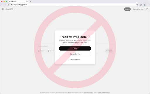 No Thanks, ChatGPT :: Automatically dismisses the 'Thanks for trying ChatGPT' popup and focuses the prompt textarea, so you can start typing immediately.