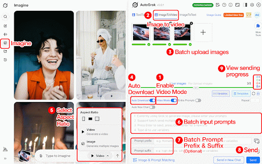 AutoGrok - Auto send Grok prompts and download images/videos :: Grok efficiency extension, batch automatic sending prompts and downloading images/videos, prompts management, and more.