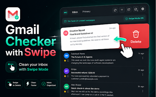 Gmail Cleaner & Checker – Swipe Cleanup :: Gmail client with Swipe Mode for rapid triage. Includes real-time notifications, custom reading panes, and high-speed sync.