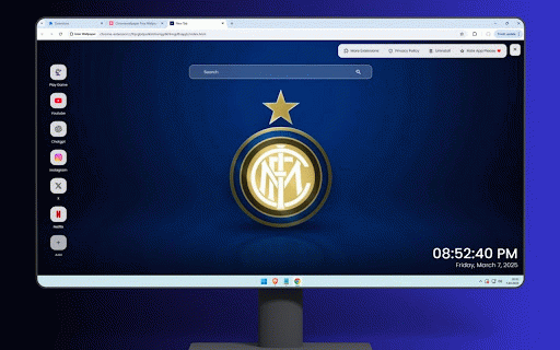 Inter Wallpaper :: Show your passion for Inter Milan with a stunning wallpaper featuring the club's iconic blue and black colors and logo.