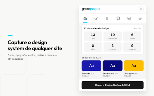 GreatPages — Capturar Design System :: Copie o design system de qualquer site para o GreatPages.