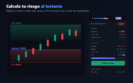ProTrader.itierx :: ProTrader by iTierX — Detecta entradas Long/Short en TradingView y calcula riesgo, lot size y R:R en tiempo real.