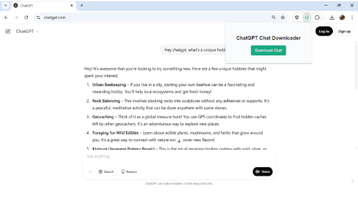 ChatGPT Chat Downloader :: Download ChatGPT conversations as text files.