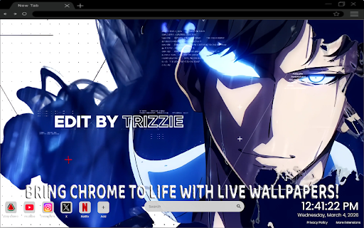 Sung Jin - Woo - Solo Leveling Edit Live Wallpaper :: One of the most epic anime live wallpapers for Chrome – featuring Sung Jin-Woo’s shadow power.