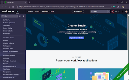 Where Am I :: Helps you visually identify your current ServiceNow environment.