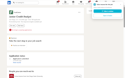 NextStep — Job Application Tracker :: Track the jobs you apply to, tailor your résumé to each one and reach the right people. You confirm every save and send.