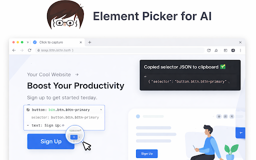 Element Picker for AI :: Helpful element picker for your AI prompts. Press Shift+Ctrl and click to select an element.