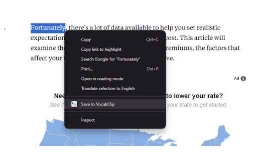 VocabClip :: Highlight text on any page and save it as a vocabulary entry to Notion
