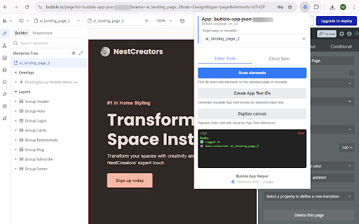 Textonomy App Helper :: Manage, sync, and translate App Texts directly inside the Bubble editor.
Textonomy App Helper now also helps you inspect app schema…