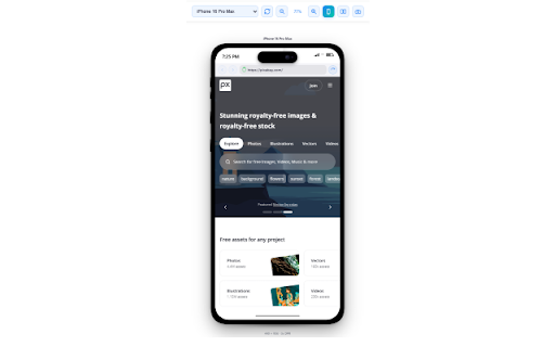 Pro Mobile Device Simulator :: Responsive smartphone and tablet simulator for browser testing with 290+ pre-configured device profiles.