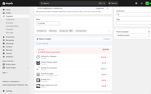 Price Matcher :: Real-time competitor price comparison for Shopify merchants — Amazon, Walmart, Target & more.