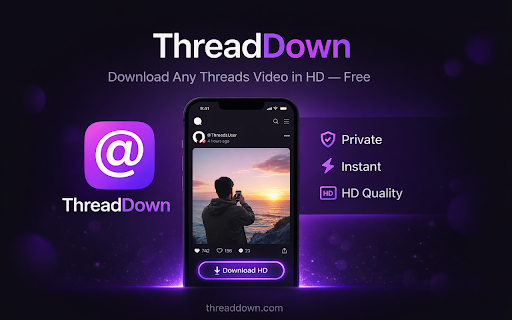 Threads Video Downloader — ThreadDown :: Download Threads videos in HD quality. Button appears directly on Threads posts. Free, no login required.