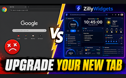 Widgets for Chrome™ - Zilly Dashboard :: A premium utility dashboard for your new tab — Pomodoro, Tasks, Notes, Tab Manager, Timer, Weather & more.