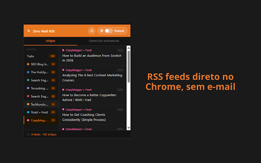 Zero-Mail RSS :: Replace newsletters with RSS feeds. Get notified of new articles — no email, no noise, no subscriptions.