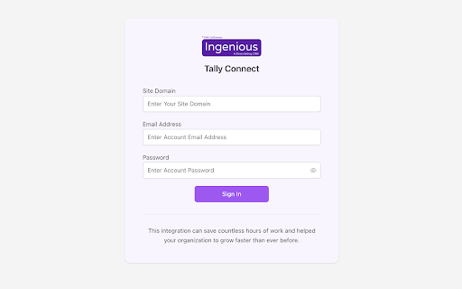 Tally Connect - Ingenious CRM :: Tally Connect, A support extension for 'Ingenious CRM' by TYMK Softwares